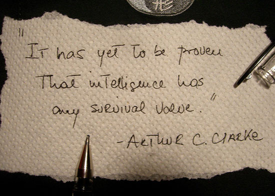 Arthur C. Clarke napkin quote