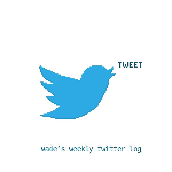 Wade's weekly Twitter log